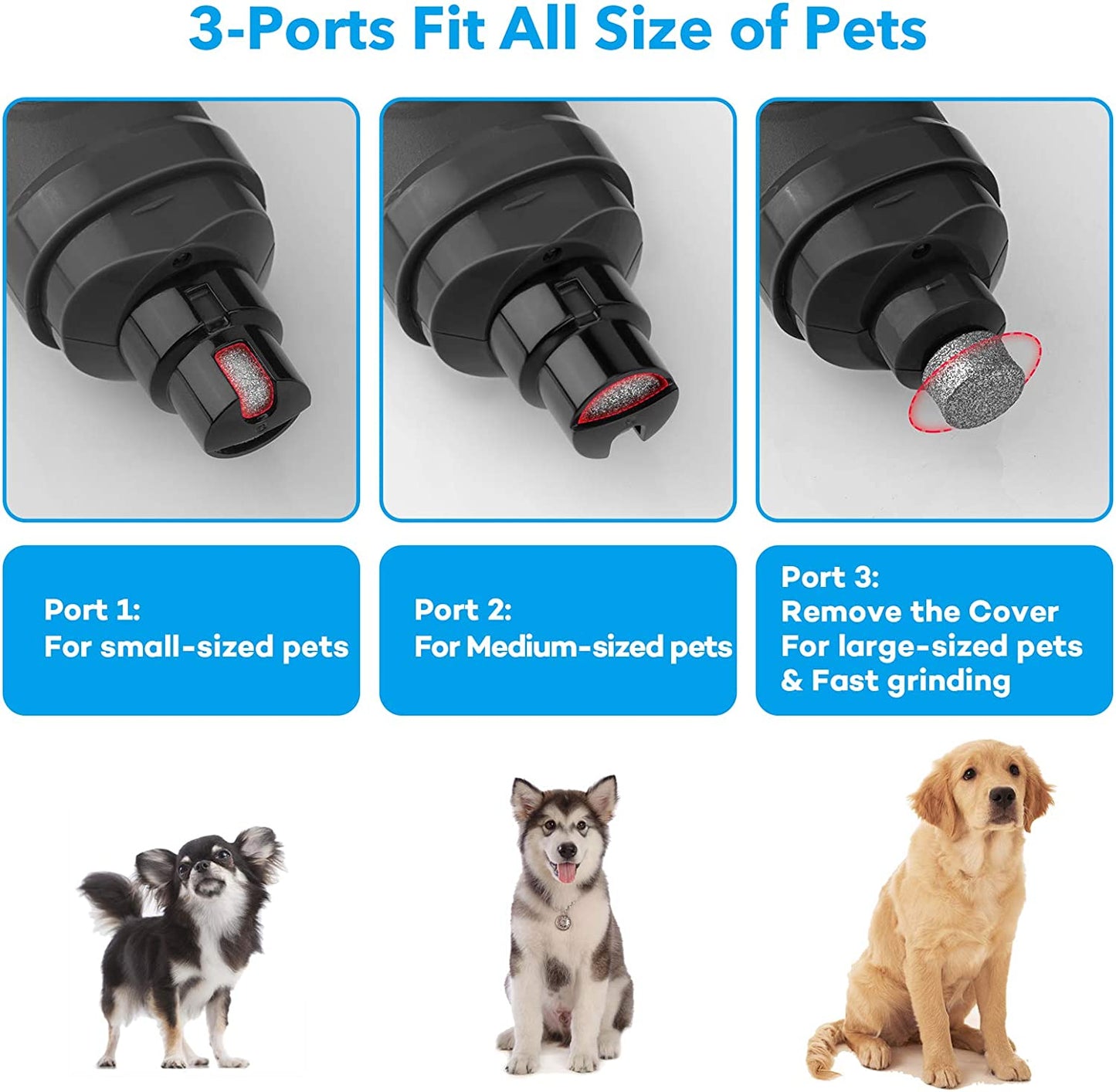 Upgrade Your Pet Grooming: 2-Speed Electric Dog Nail Grinder with LED Lights - Quiet, Painless Trimming for All Sizes!